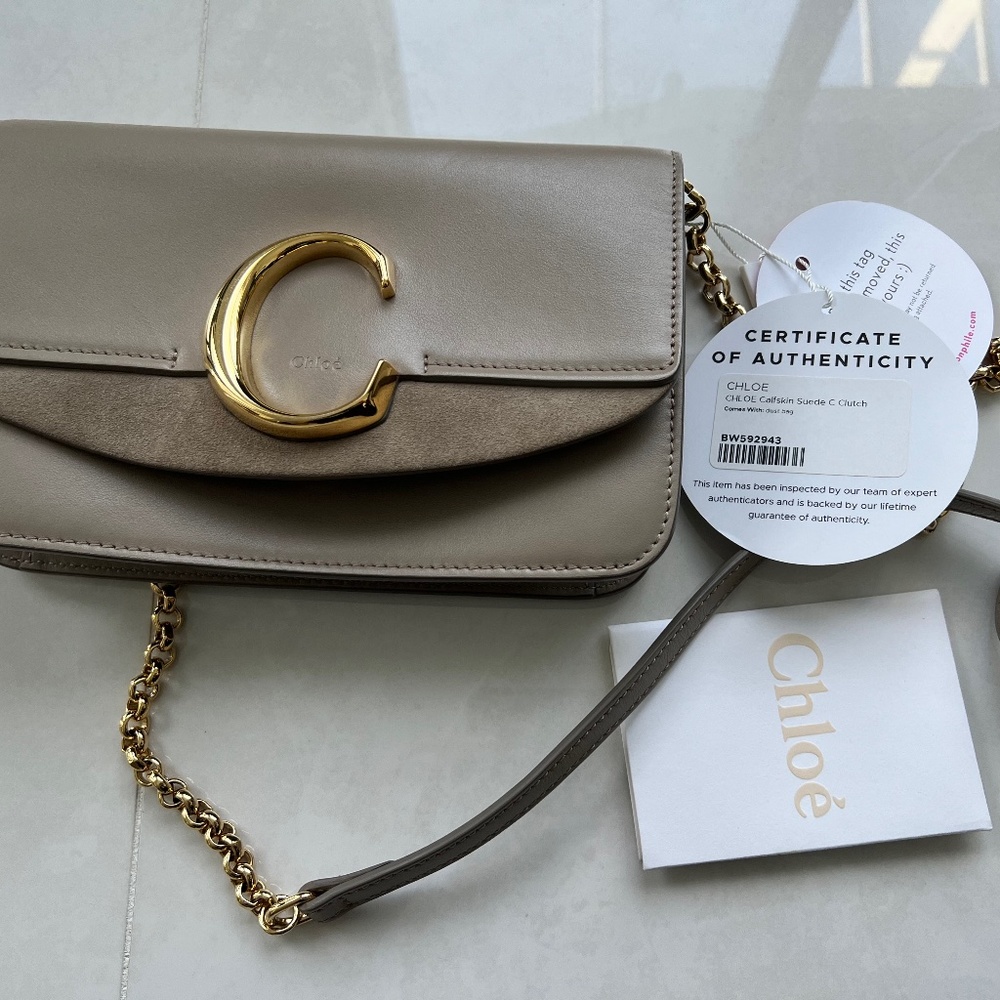 Chloe clutch purse with chain